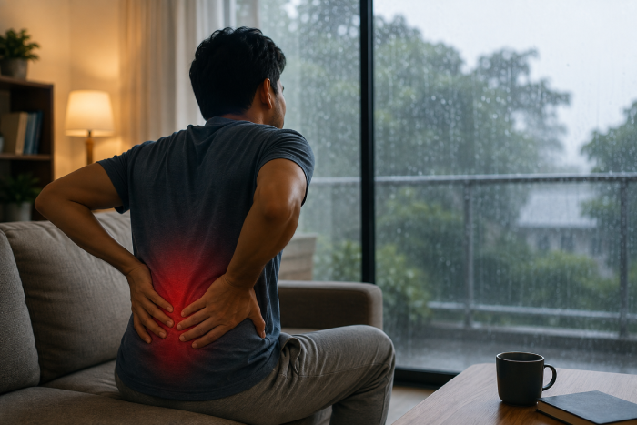 Lower back pain becoming worse during monsoon in a Haryana patient
